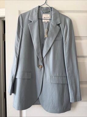 Madewell Light Blue Single-Button Blazer